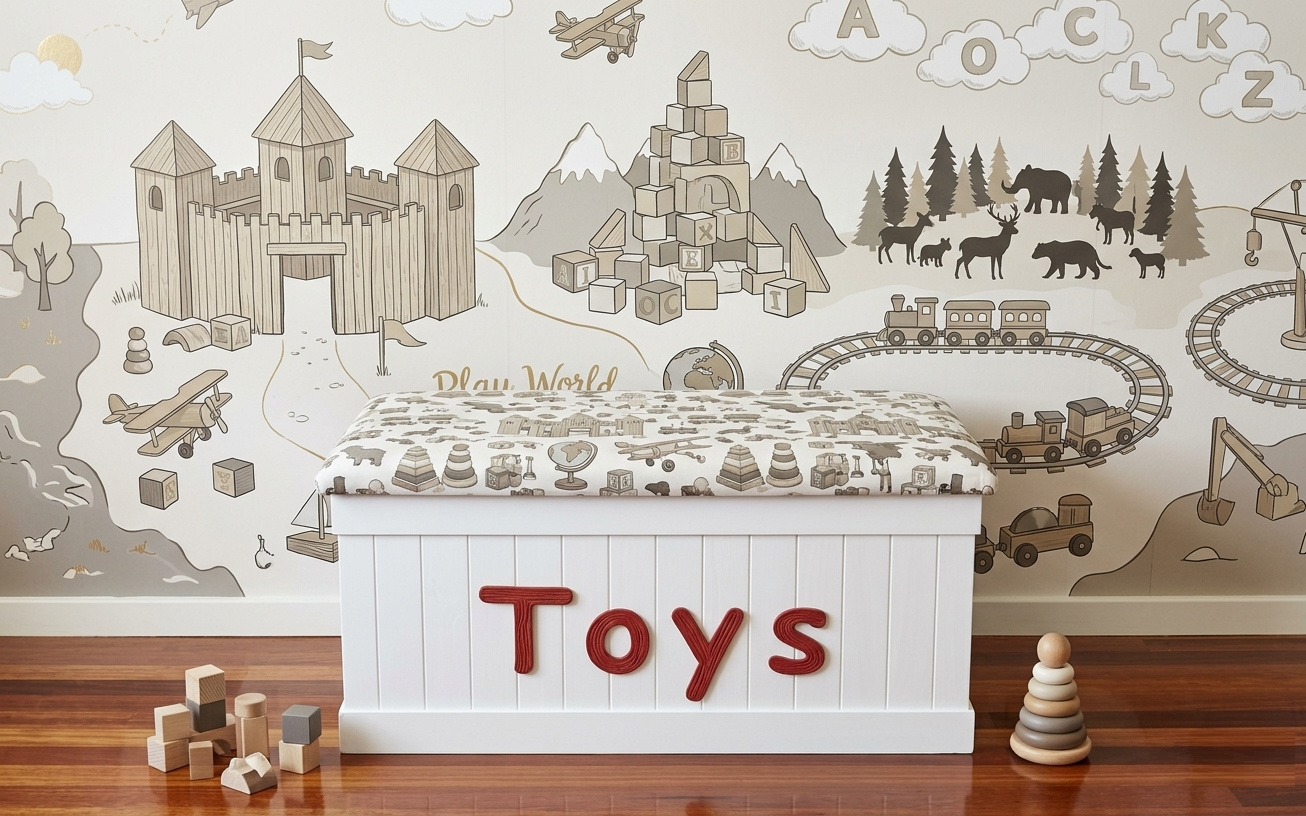 Neutral custom toy box