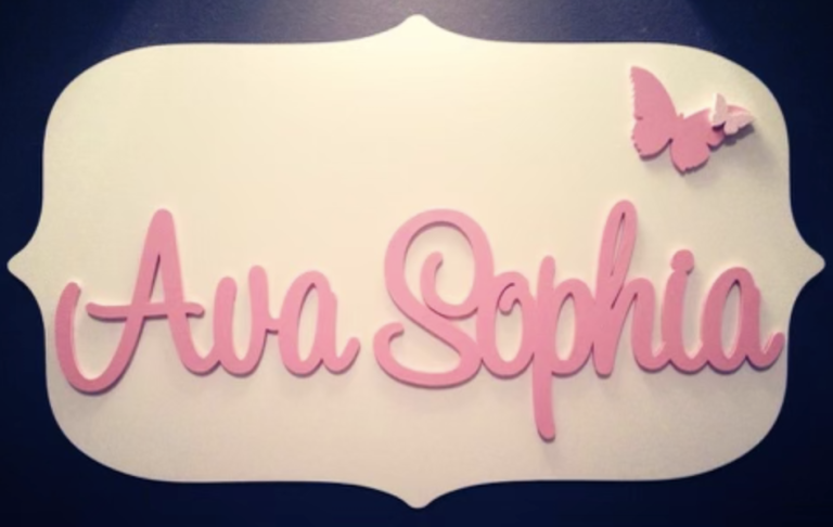 Girls Name Plaque - Ava Sophia